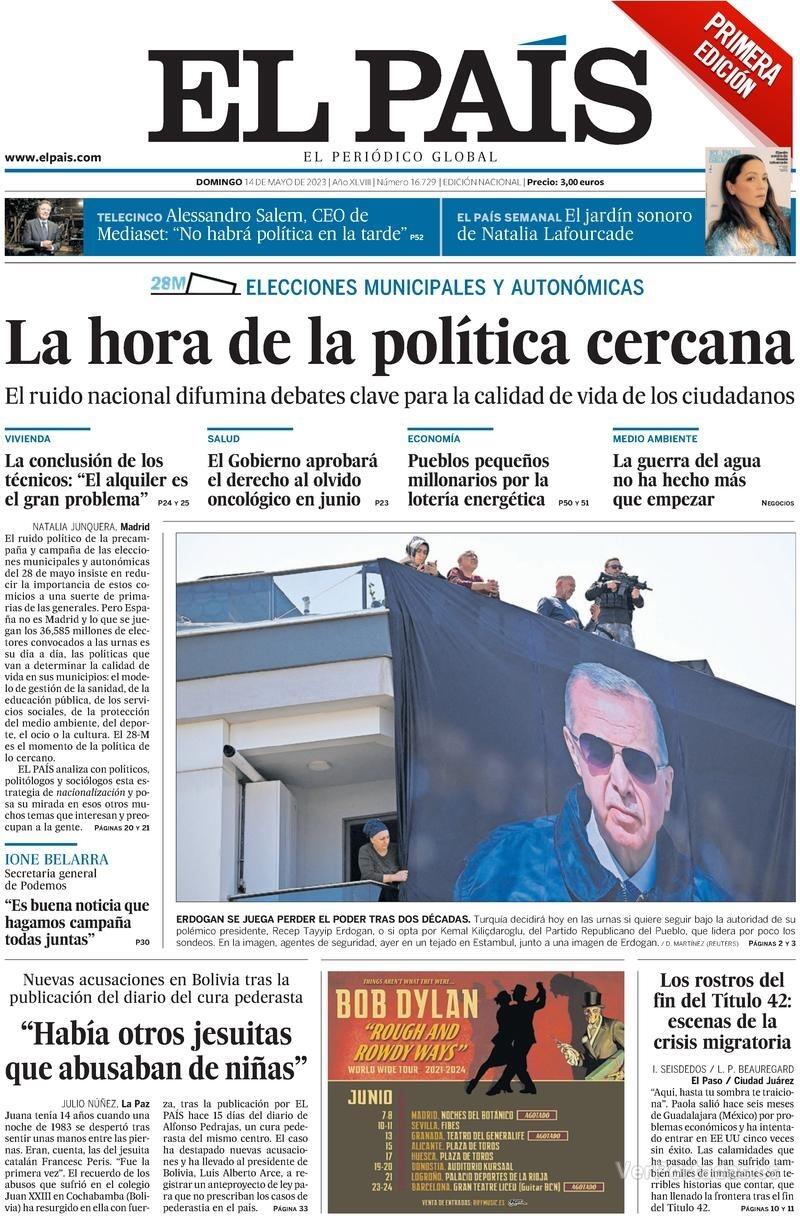 Portada El País 2023-05-15