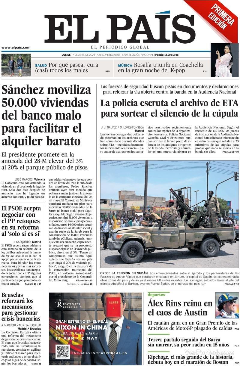 Portada El País 2023-04-18