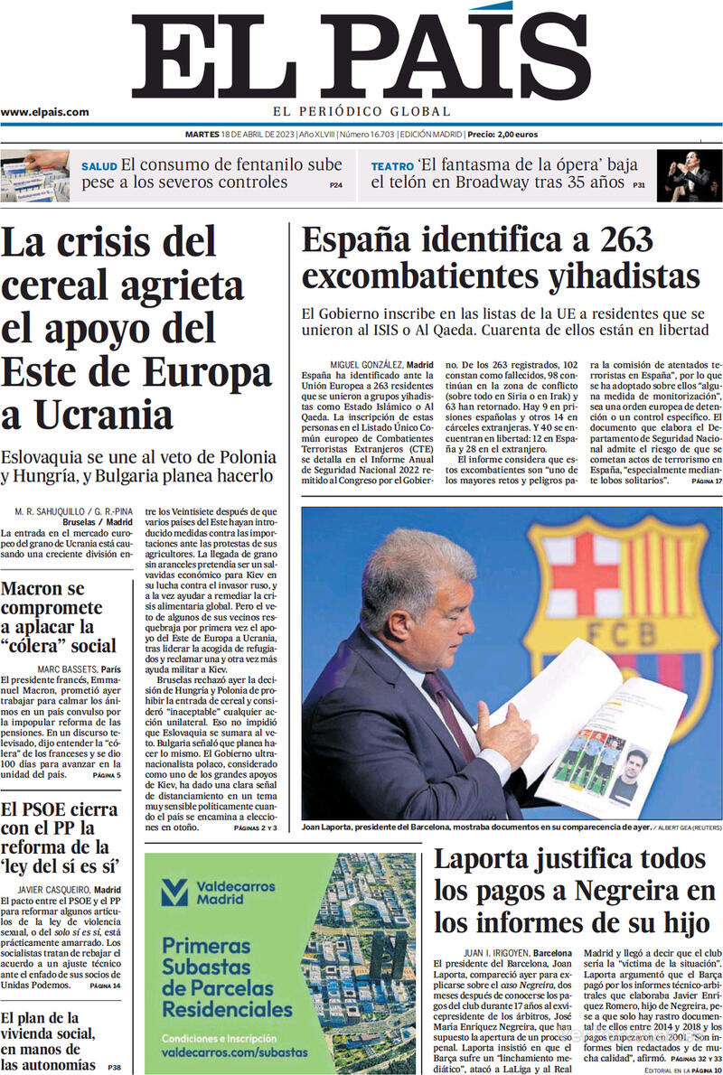 Portada El País 2023-04-19