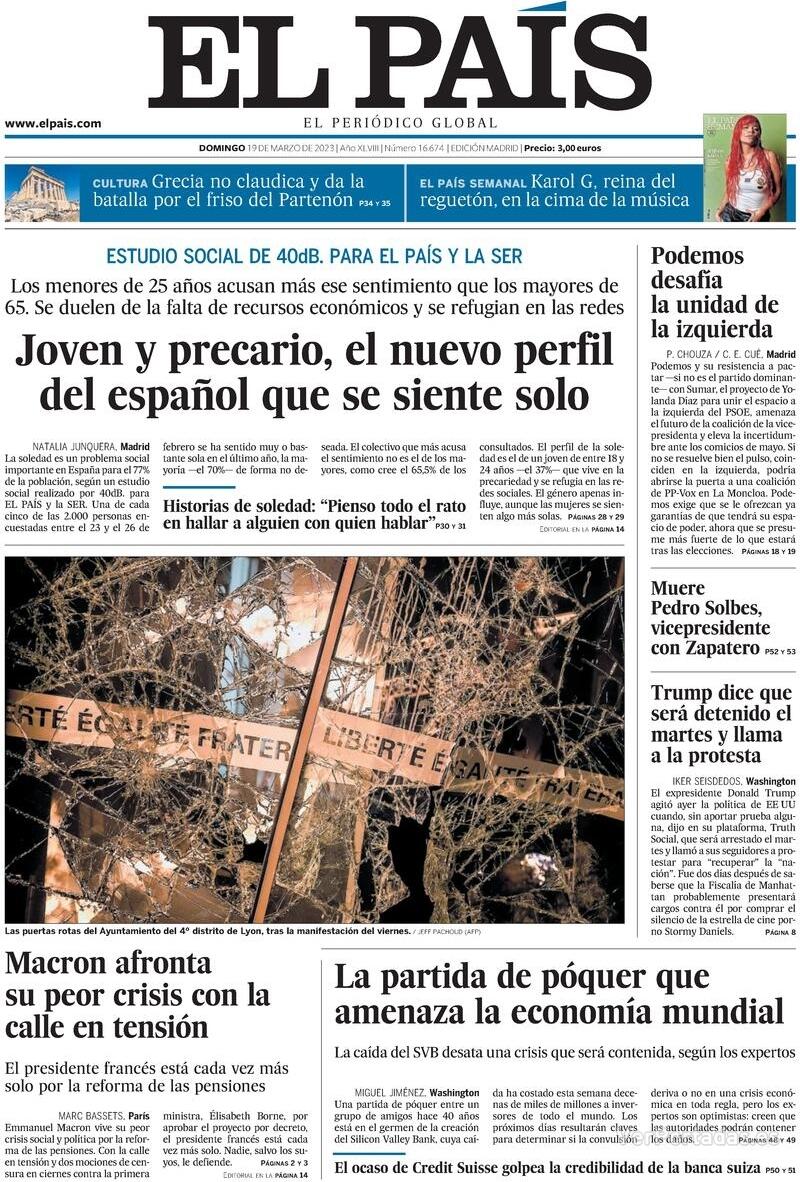 Portada El País 2023-03-20