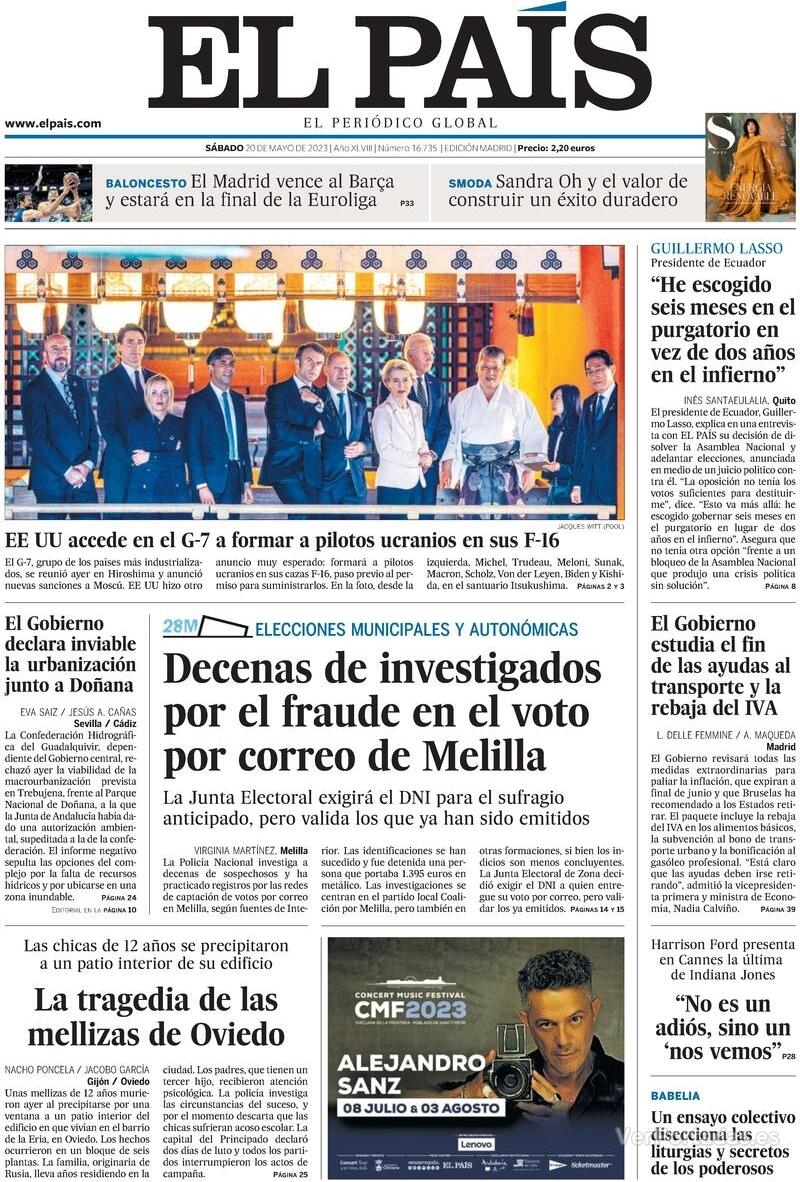 Portada El País 2023-05-21