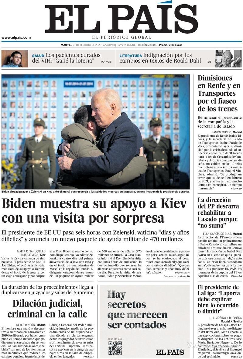 Portada El País 2023-02-22