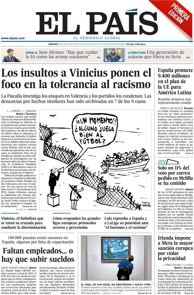 Portada El País 2023-05-24