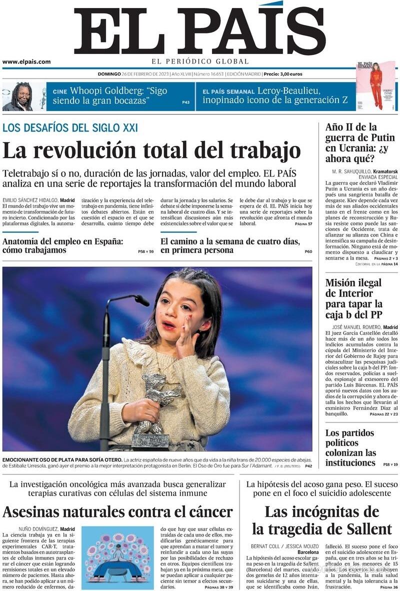 Portada El País 2023-02-27