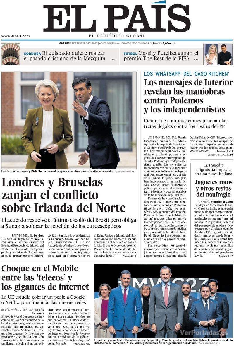 Portada El País 2023-03-01