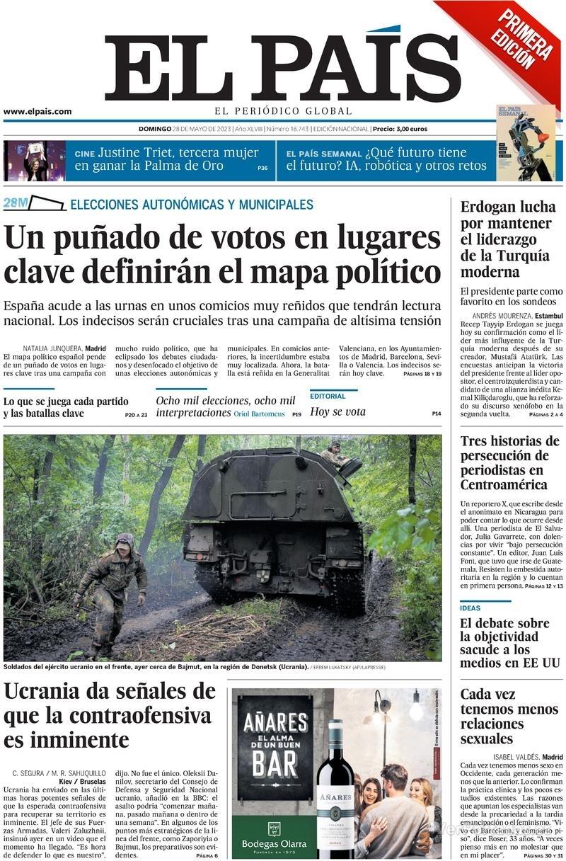 Portada El País 2023-05-29