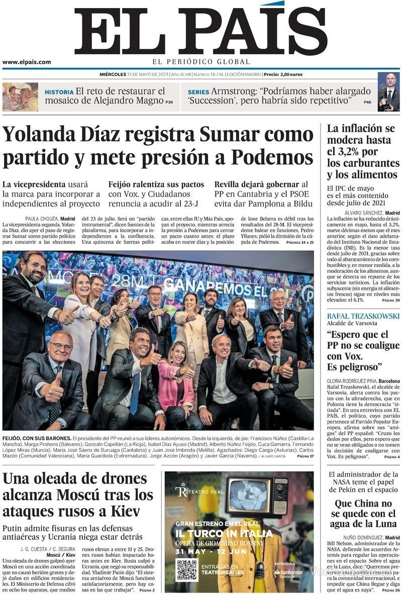 Portada El País 2023-06-01