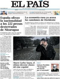 Portada El País 2023-02-11