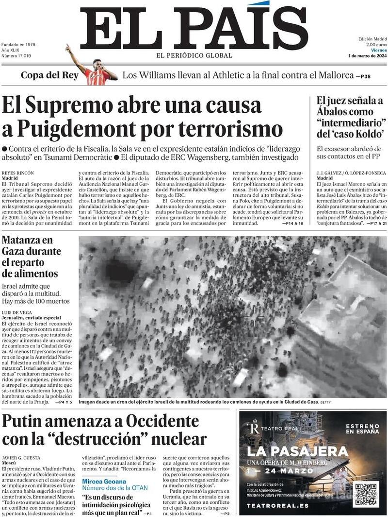 Portada El País 2024-03-02