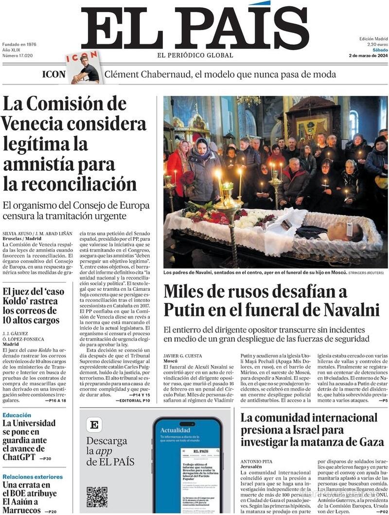 Portada El País 2024-03-03