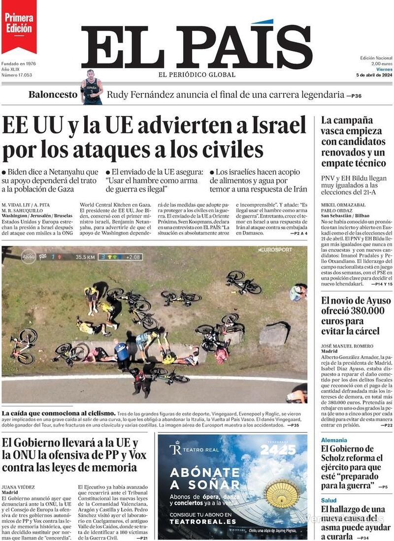 Portada El País 2024-04-06
