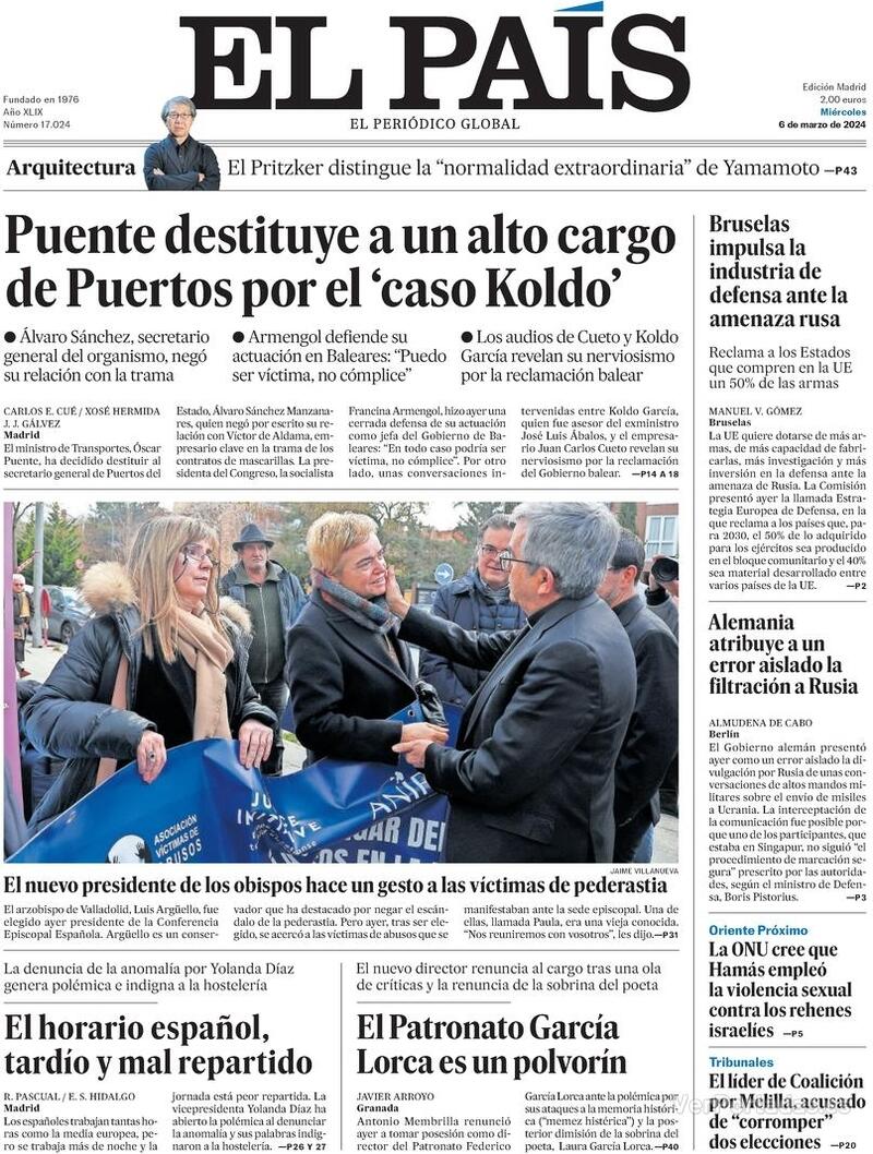 Portada El País 2024-03-07