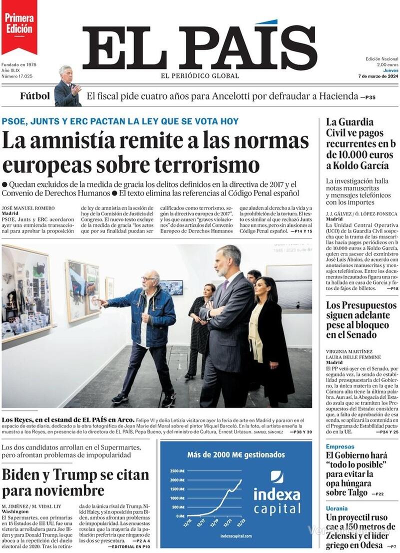 Portada El País 2024-03-08