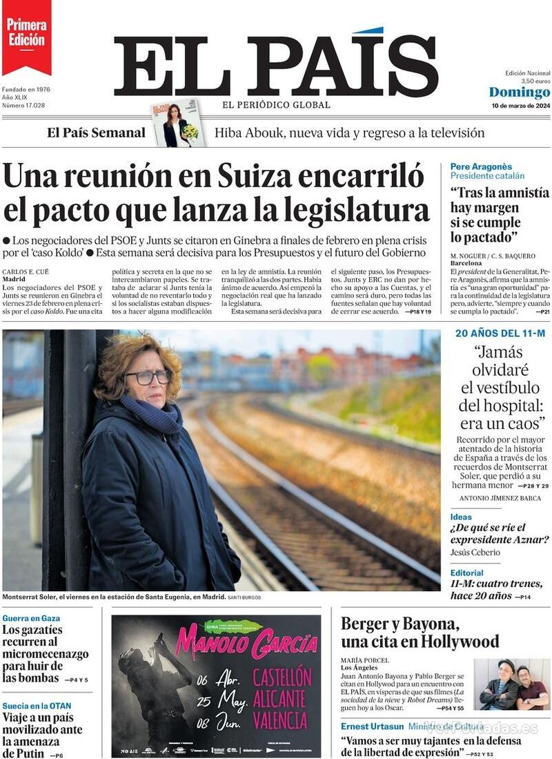 Portada El País 2024-03-11