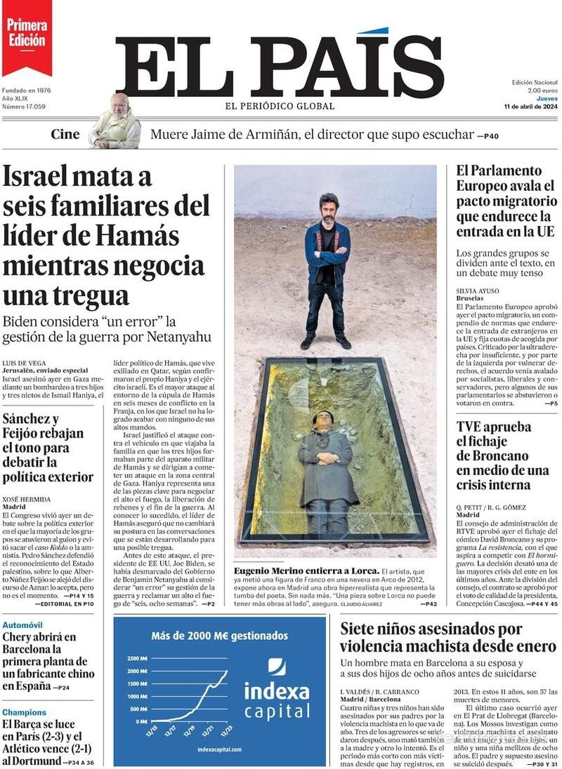 Portada El País 2024-04-12