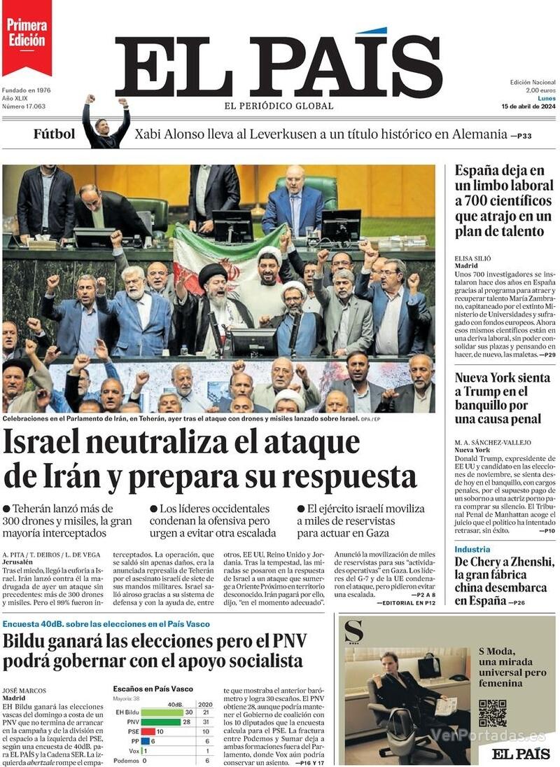 Portada El País 2024-04-16