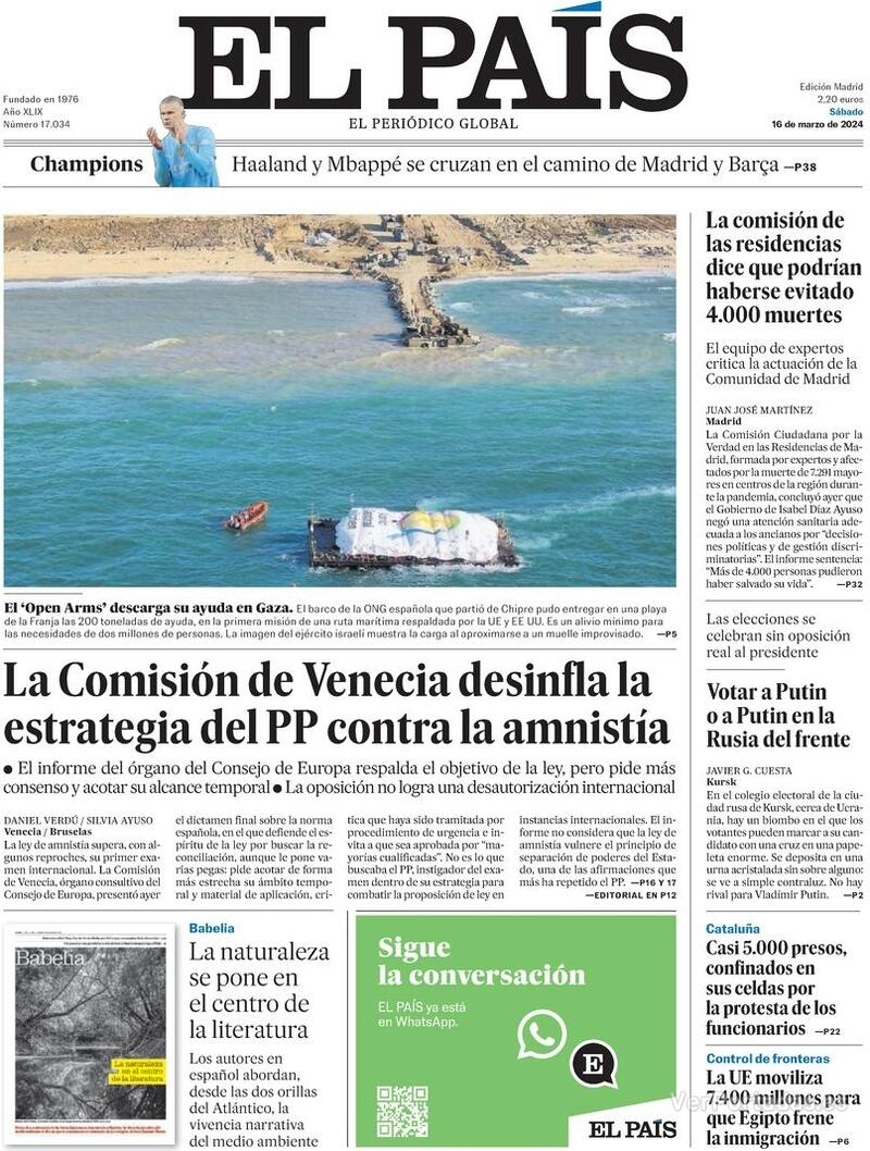 Portada El País 2024-03-17