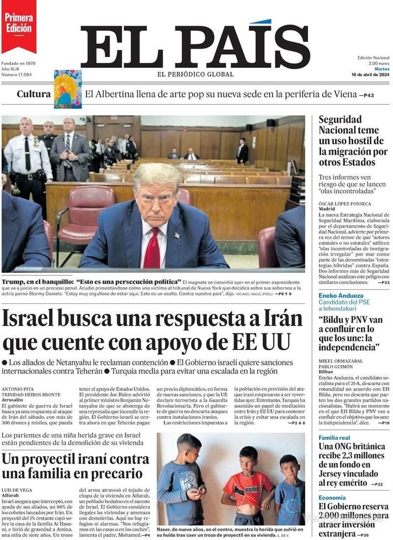 Portada El País 2024-04-17