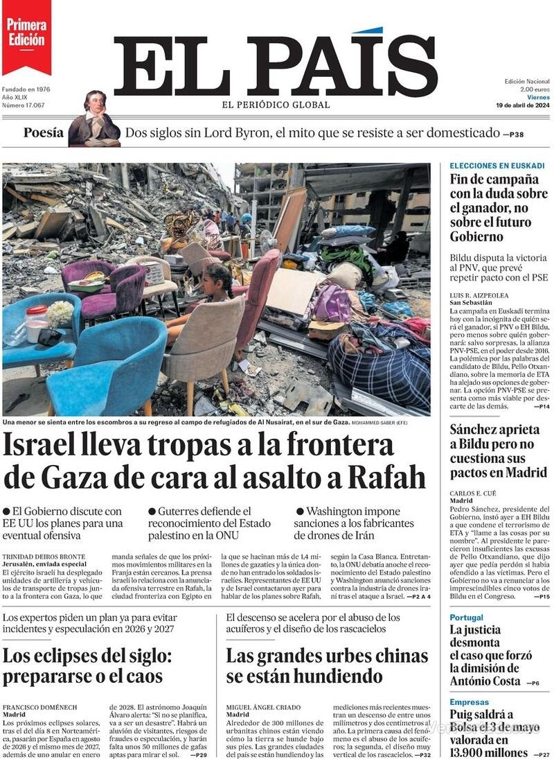Portada El País 2024-04-20