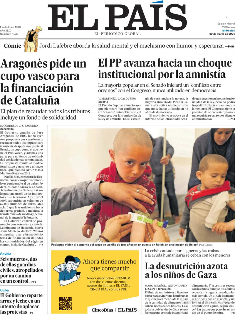 Portada El País 2024-03-21