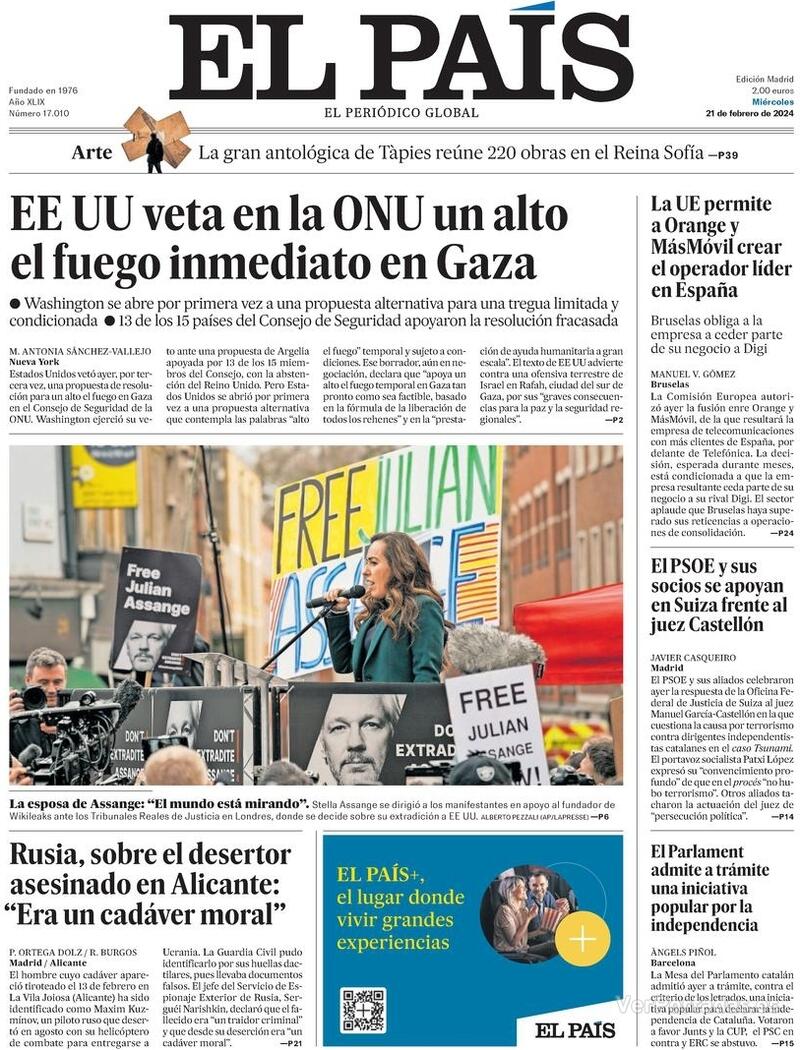 Portada El País 2024-02-22