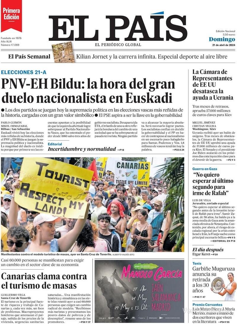Portada El País 2024-04-22