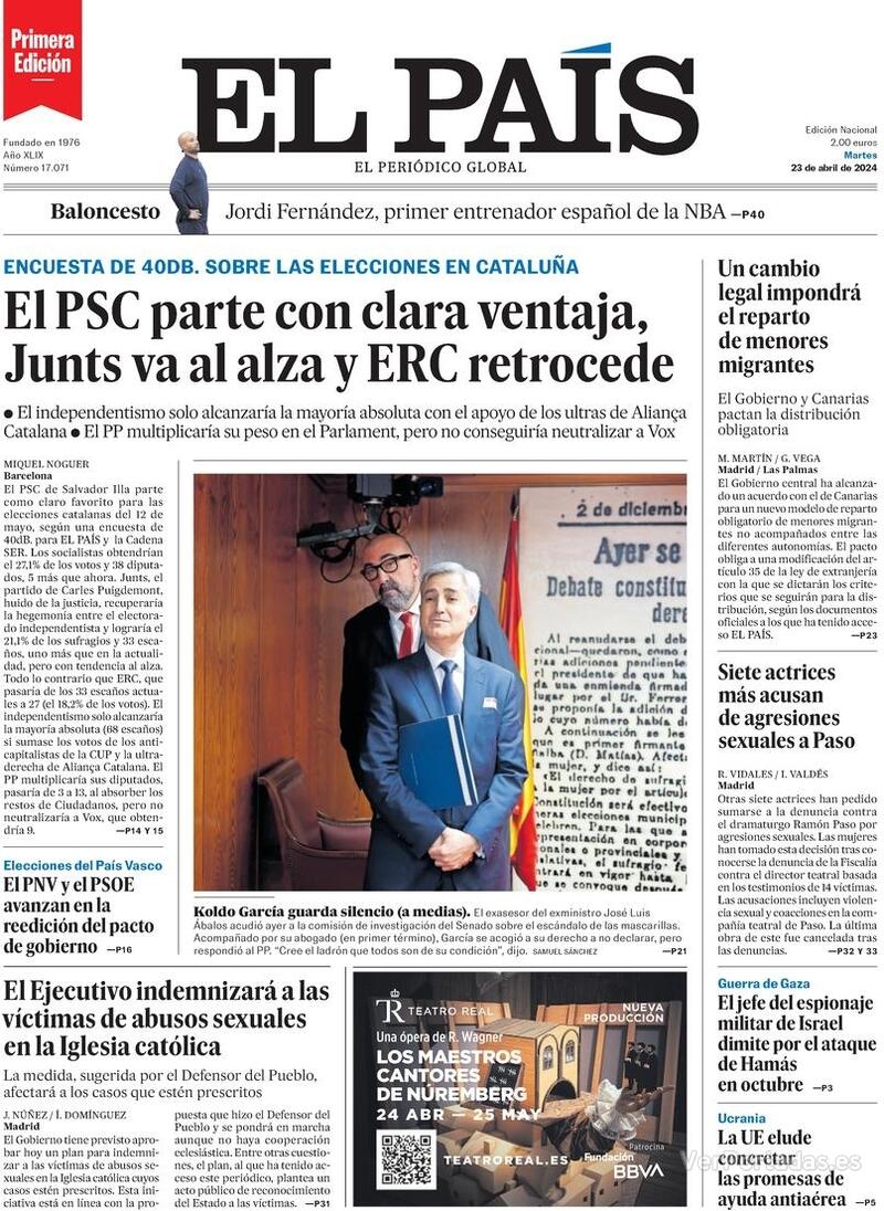 Portada El País 2024-04-24