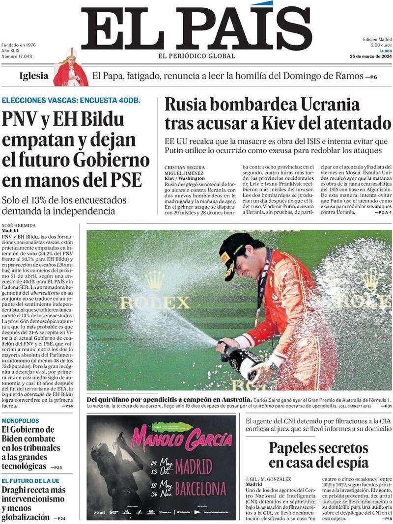 Portada El País 2024-03-26