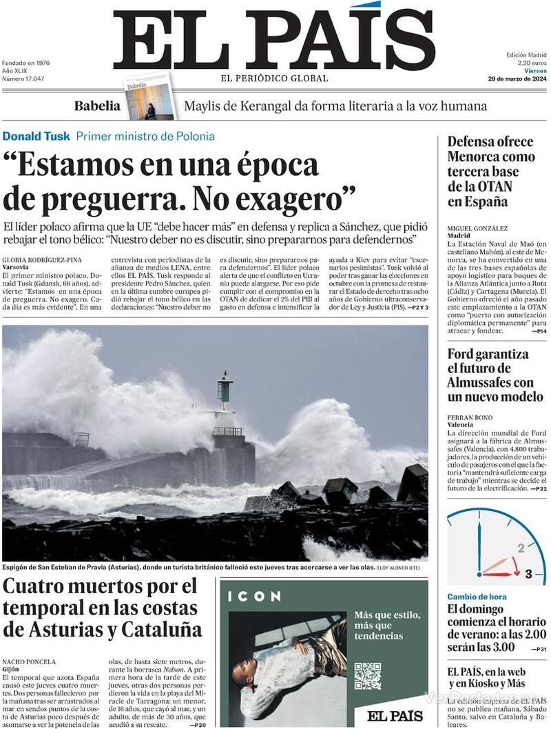 Portada El País 2024-03-30