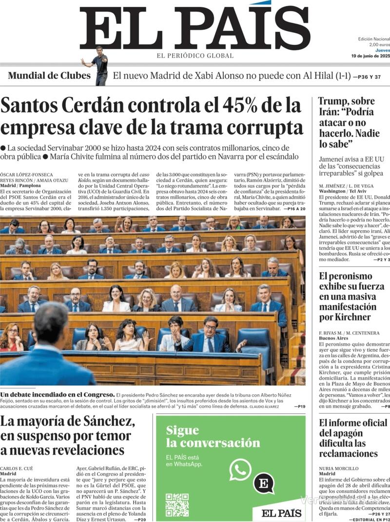 Portada El Mundo 2025-06-19