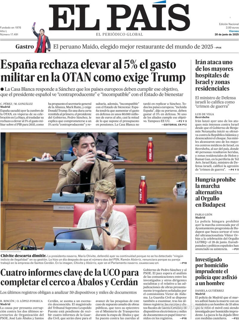 Portada El Mundo 2025-06-20