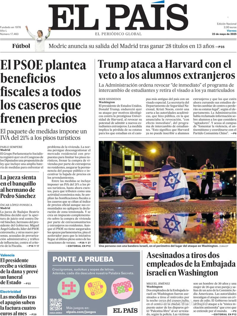 Portada El Mundo 2025-05-23