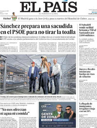 Portada periódico El País