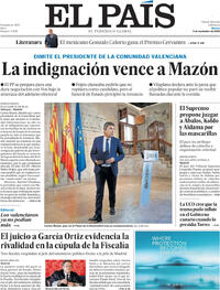 Portada El País 2025-11-04