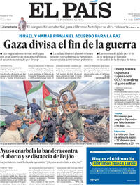 Portada El País 2025-10-10