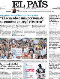 Portada El País 2025-12-10