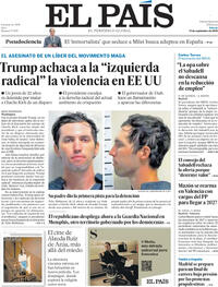 Portada El País 2025-09-13