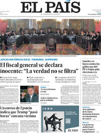 Portada El País 2025-11-13