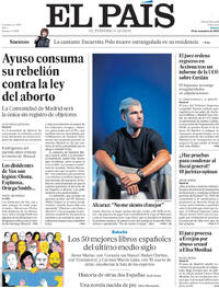 Portada El País 2025-11-15