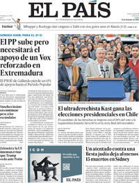 Portada El País 2025-12-15