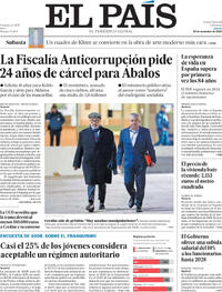 Portada El País 2025-11-20