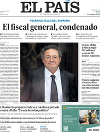 Portada El País 2025-11-21