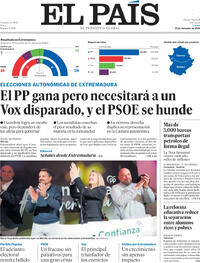 Portada El País 2025-12-22
