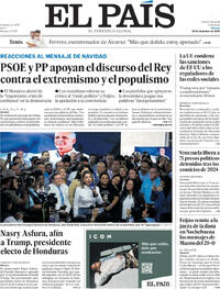 Portada El País 2025-12-26