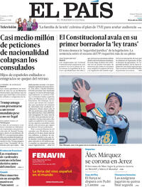 Portada El País 2025-04-28
