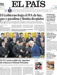 Portada El País 2026-03-21