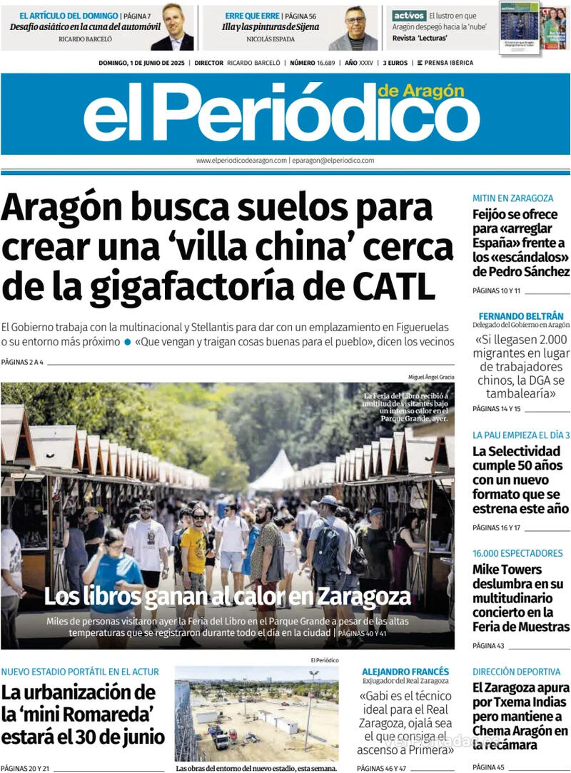 Portada El Diario Montañés 2025-06-01