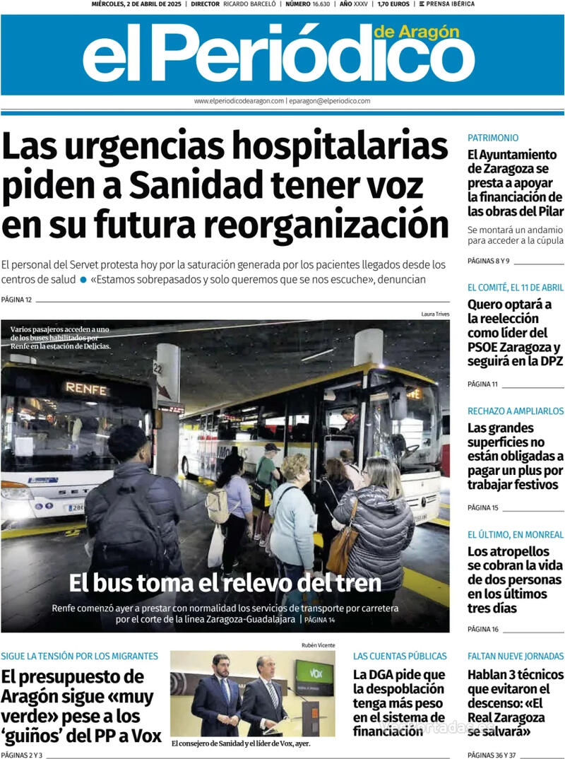 Portada El Diario Montañés 2025-04-02