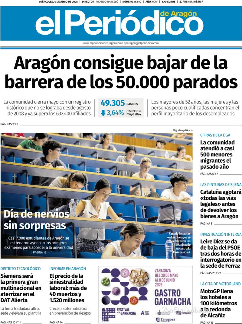 Portada El Diario Montañés 2025-06-04