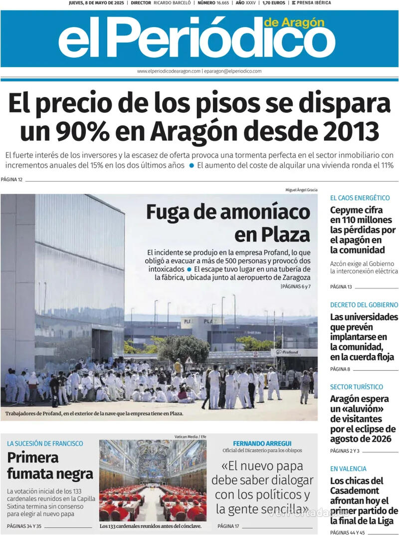 Portada El Diario Montañés 2025-05-08